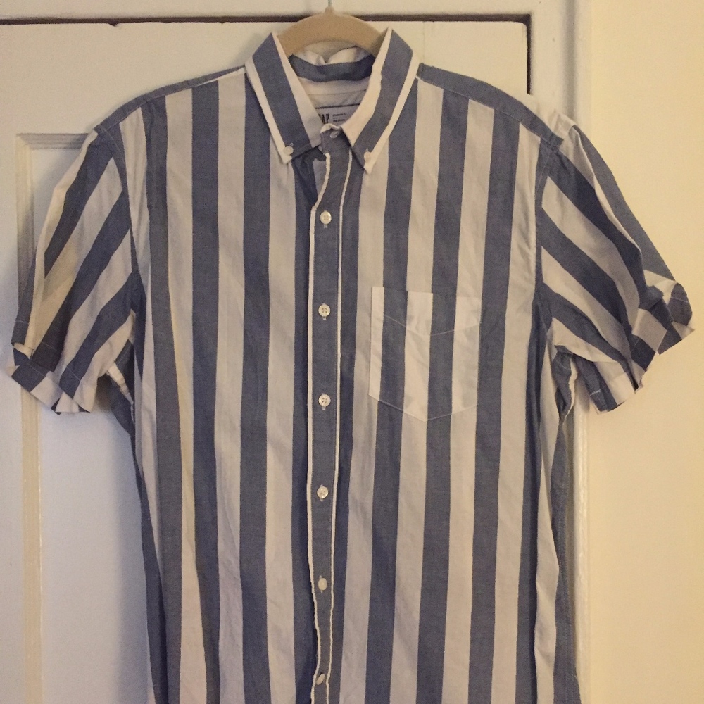 GAP Blue striped collar shirt
